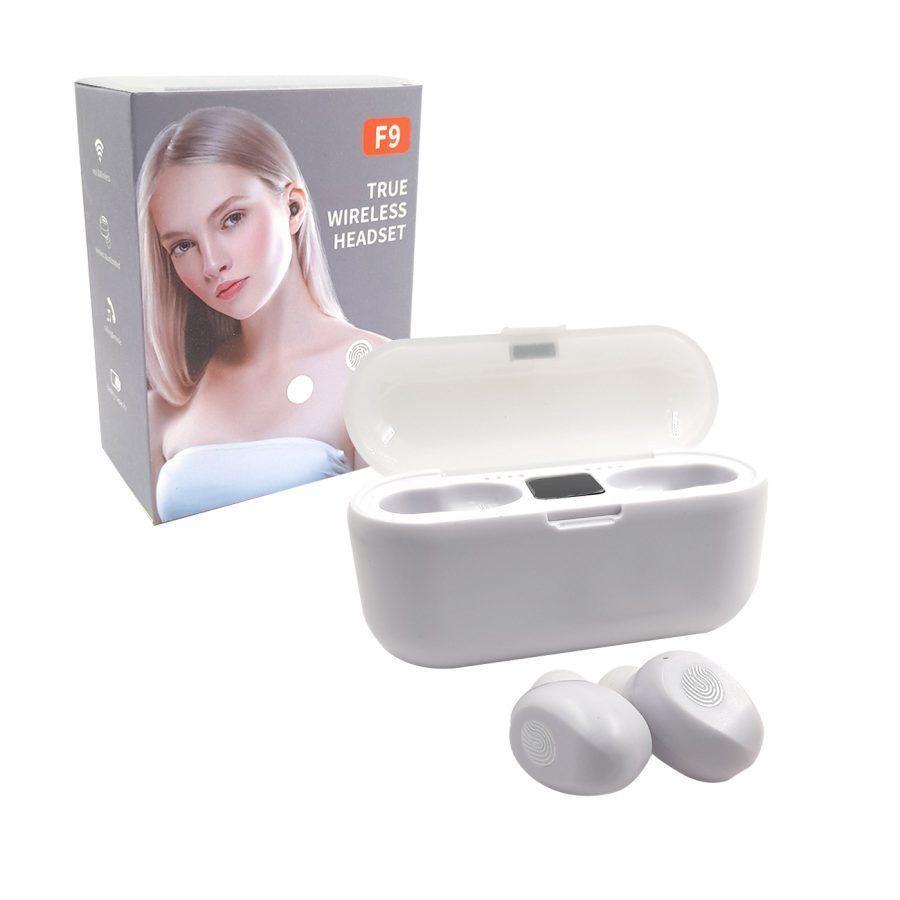 Audifono Inalambrico F9 Con Bluetooth Blanco-0