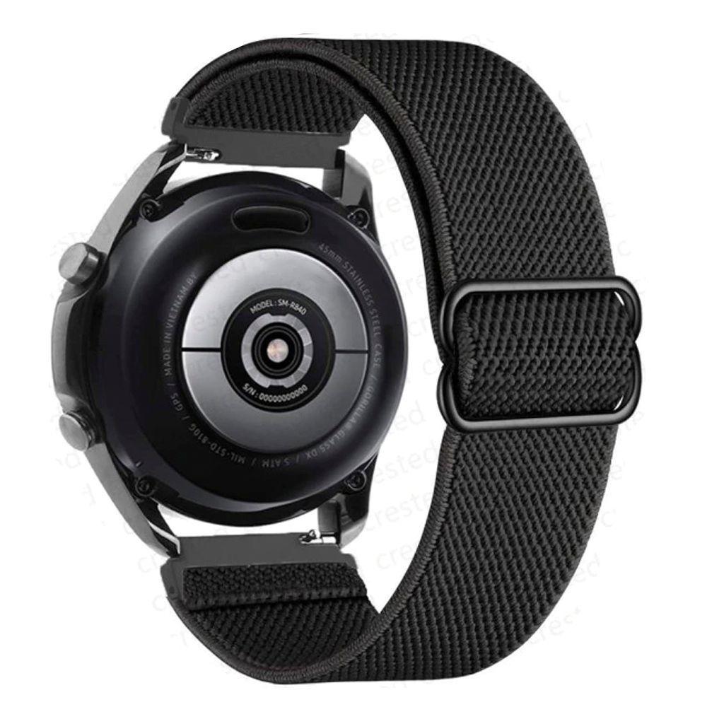 Correa Nylon Para Galaxy Watch 4 / 5 Active 1 2 Amazfit Gt2 Gts Negro-0