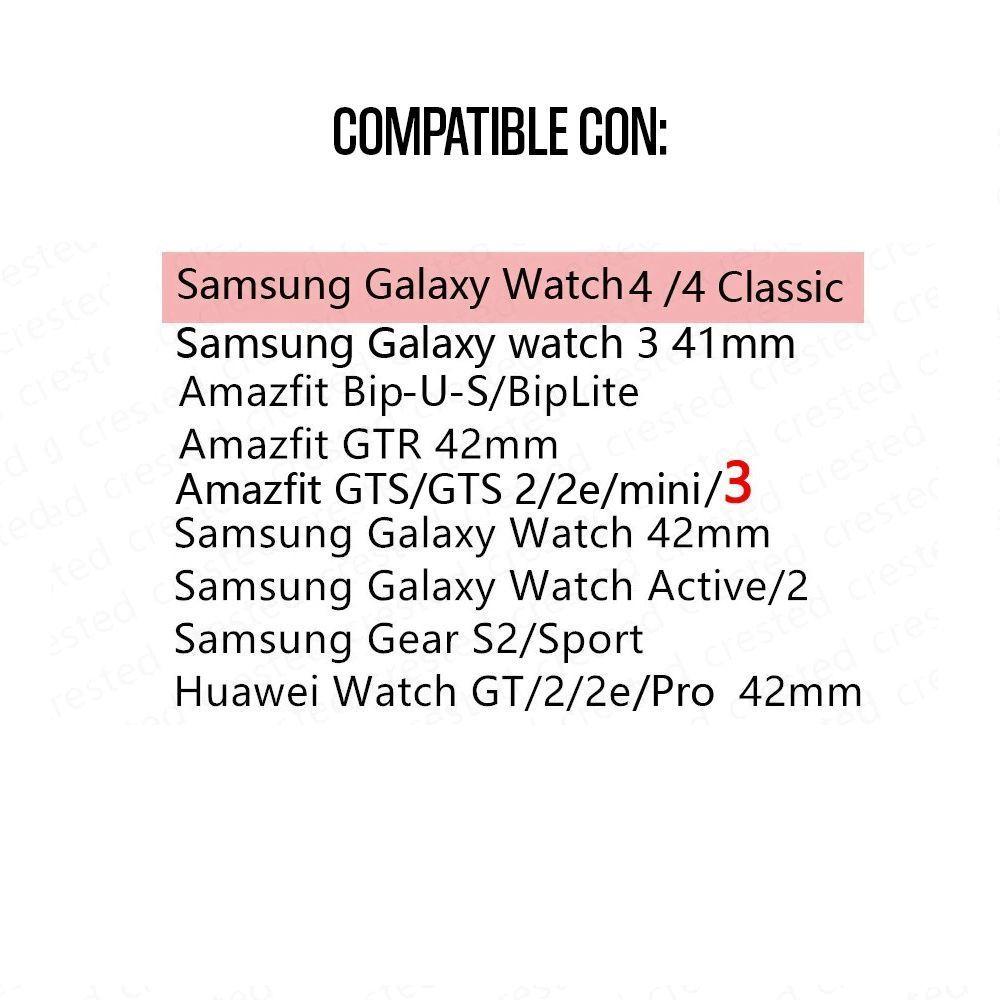 Correa Nylon Para Galaxy Watch 4 / 5 Active 1 2 Amazfit Gt2 Gts Negro-1