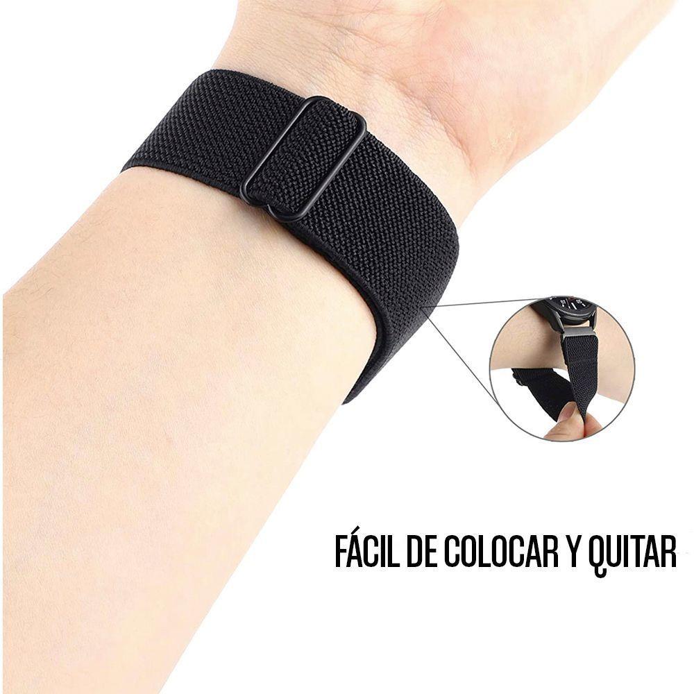 Correa Nylon Para Galaxy Watch 4 / 5 Active 1 2 Amazfit Gt2 Gts Negro-2