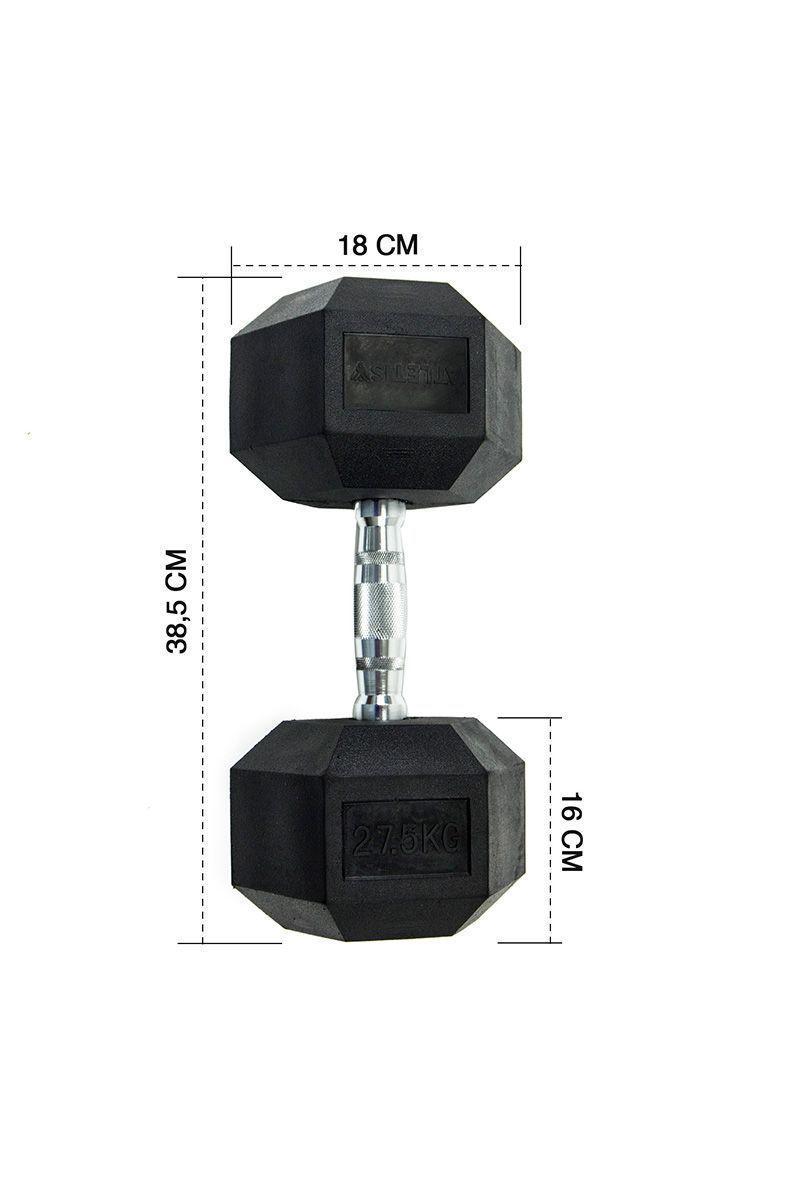 Pack de 2 Mancuernas Hexagonales 27,5 Kg Negro-2