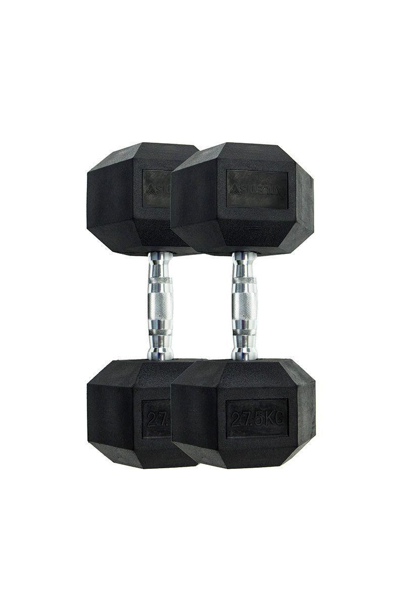 Pack de 2 Mancuernas Hexagonales 27,5 Kg Negro-0