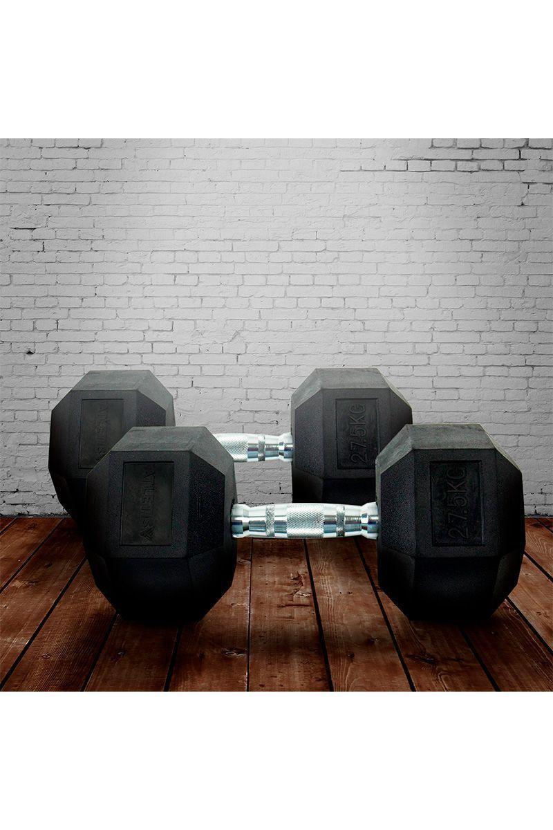 Pack de 2 Mancuernas Hexagonales 27,5 Kg Negro-5