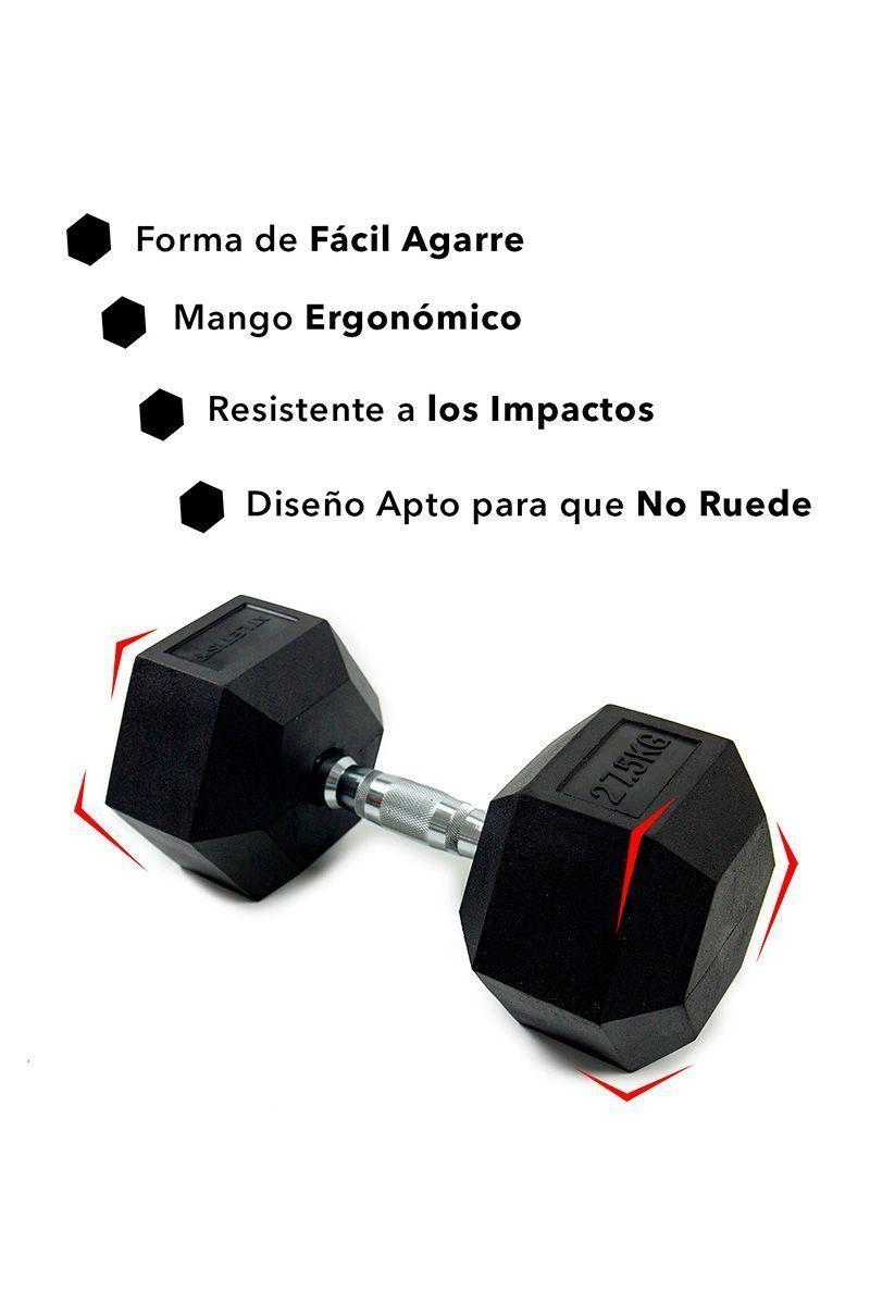 Pack de 2 Mancuernas Hexagonales 27,5 Kg Negro-4