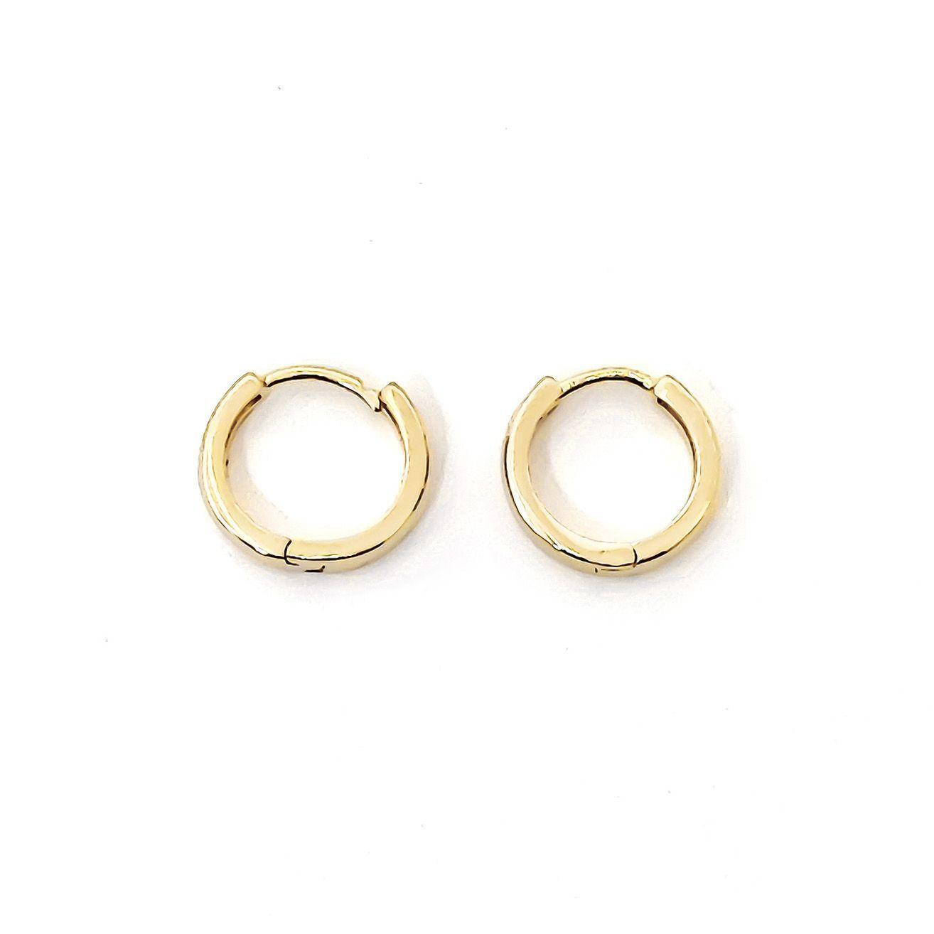 Aros Argollas Bisagra 14mm Enchapado Oro 18K-1