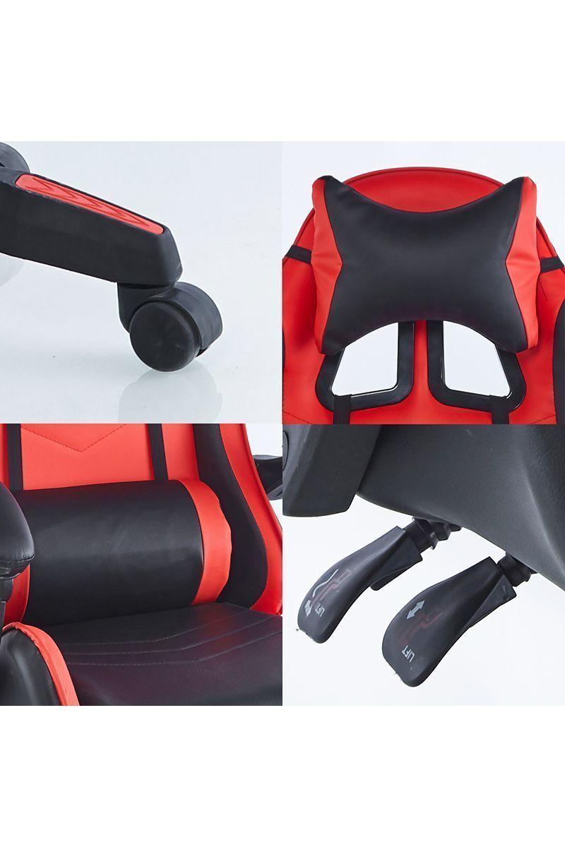 Silla Gamer con Altura Ajustable Rojo-5