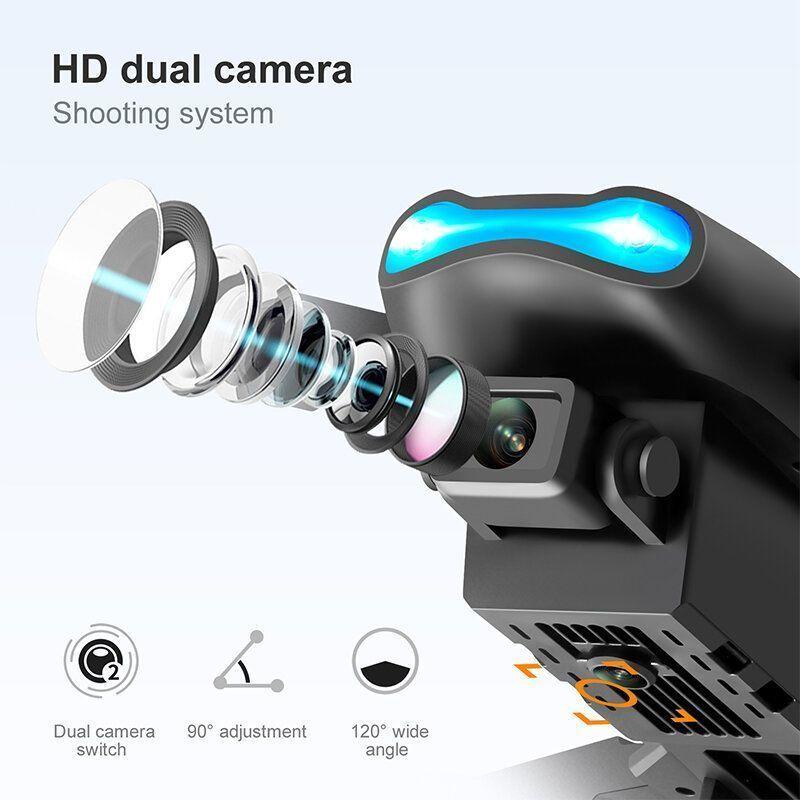 Dron Doble Cámara 4k Wifi Plegable 3 Baterías Bolso Recargable-3