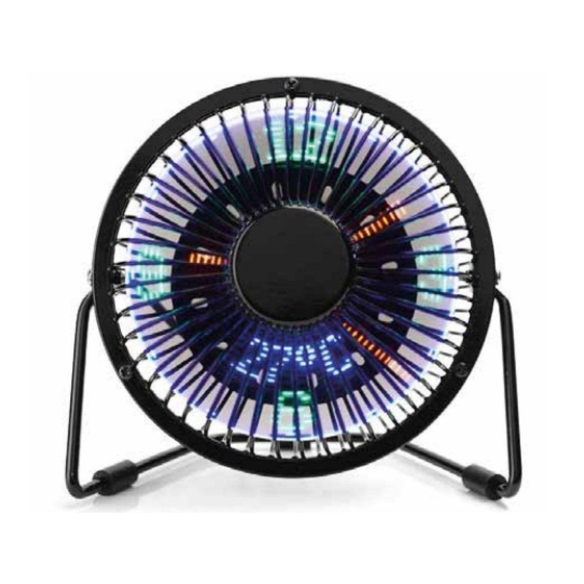 Mini Ventilador De Escritorio USB Con Reloj LED Dblue-0