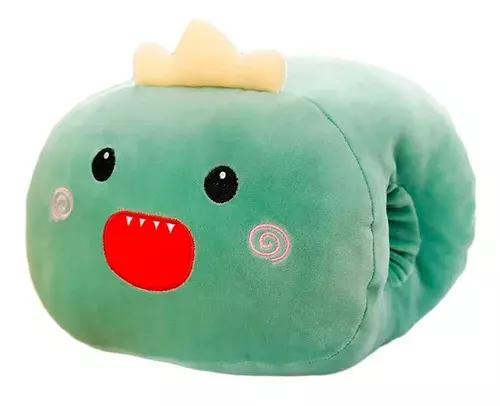 Almohada Guatero Peluche Calentador De Manos Monstruo Verde-1