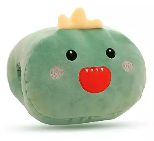 Almohada Guatero Peluche Calentador De Manos Monstruo Verde-0