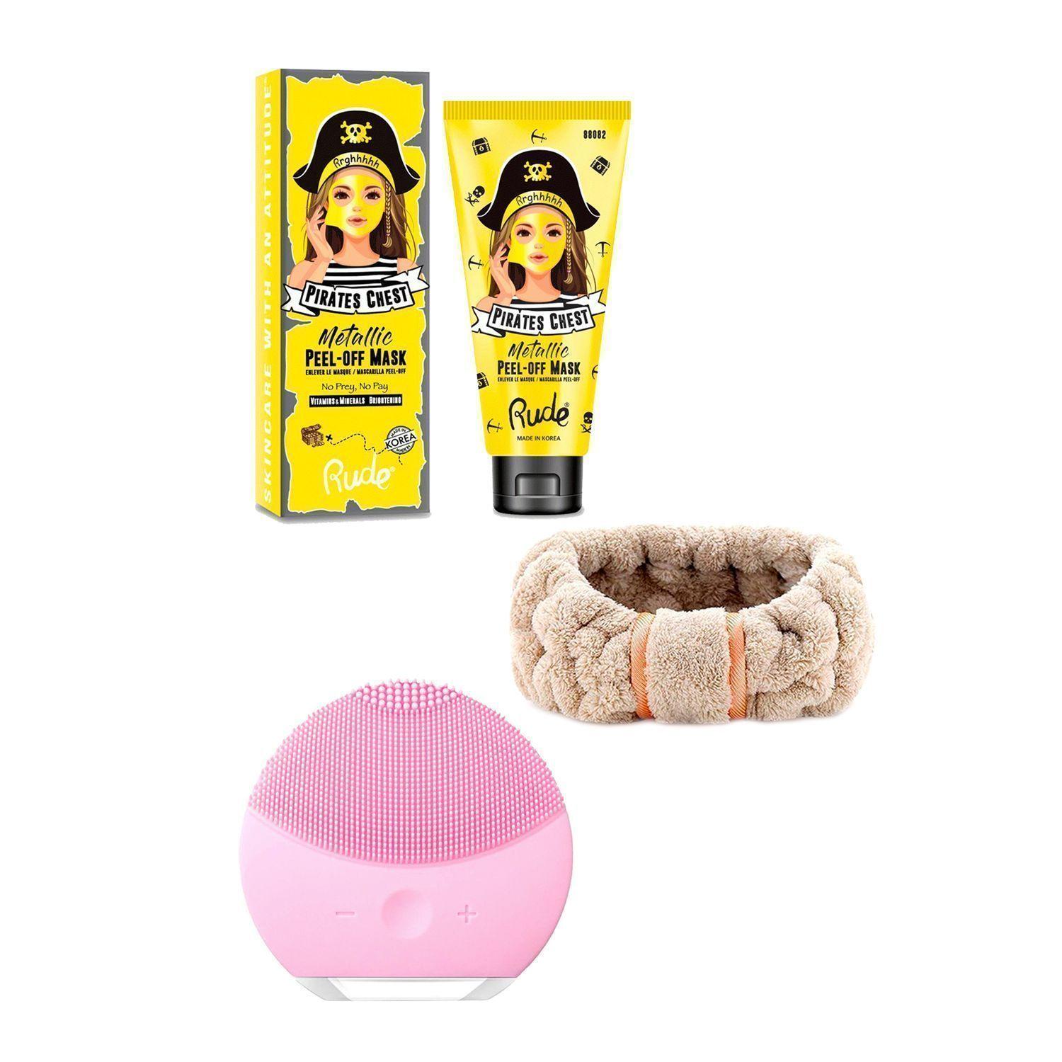Pack Skincare Limpiador Facial + Cintillo + Mascarilla Coreana Peel-off Vitaminas Y Minerales Rude Cosmetics-0
