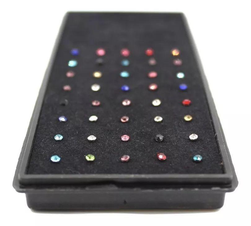 Aro Punto Nariz Piercing Acero Set 40 Unidades Mix Colores-3