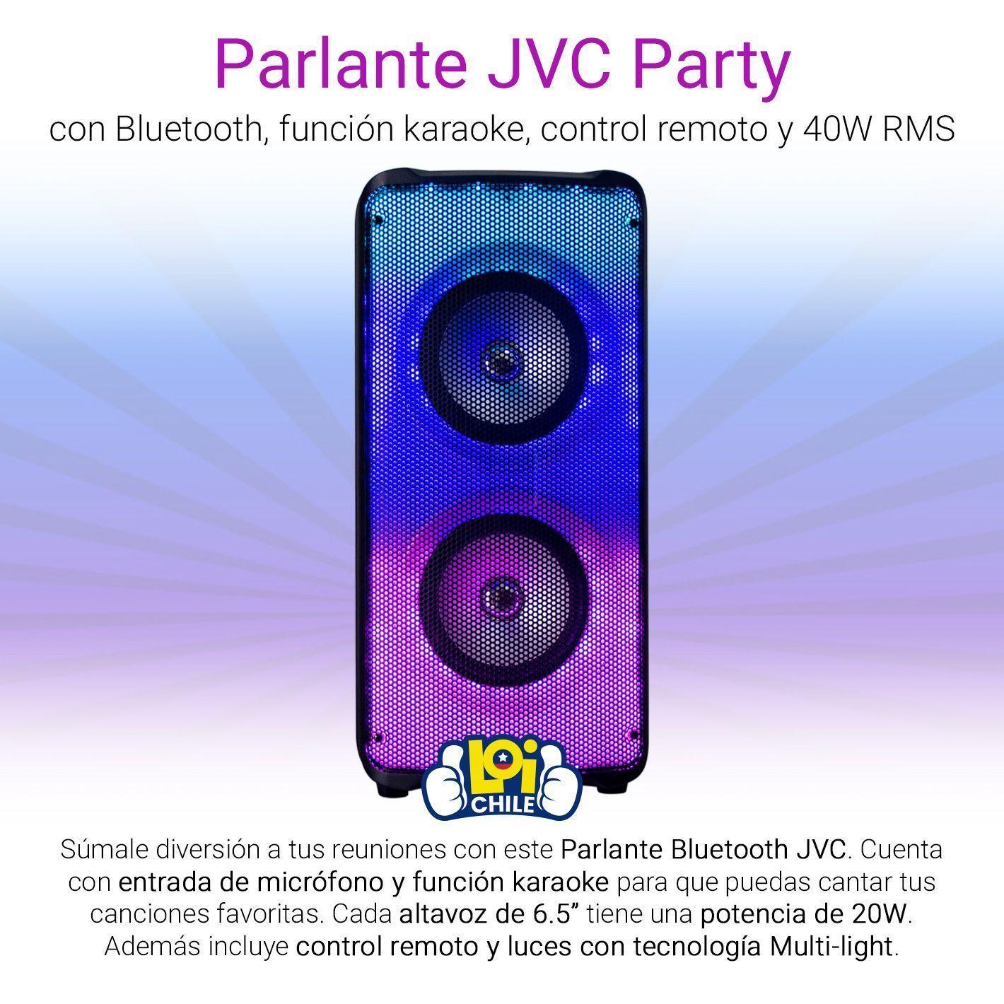 Parlante JVC Bluetooth con Función Karaoke 40W RMS-1