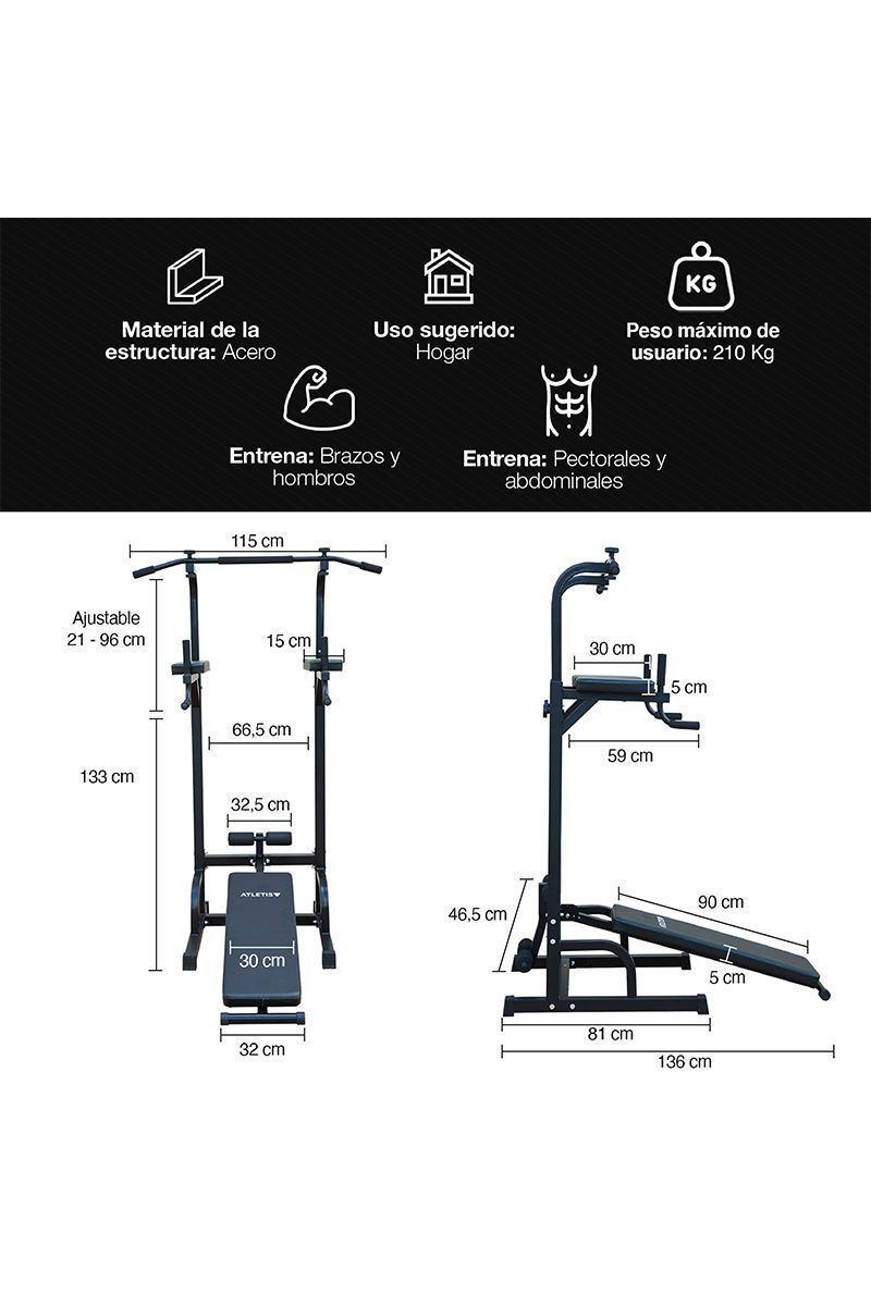 Estación Multifuncional Barras Dominadas Pro Negro-2