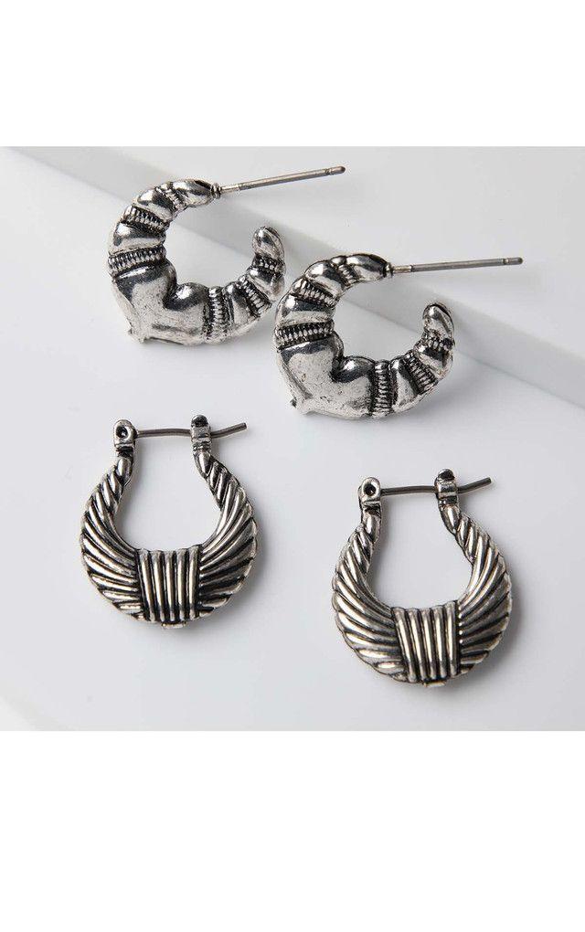 Aros Set Plateados Jaden Humana-0