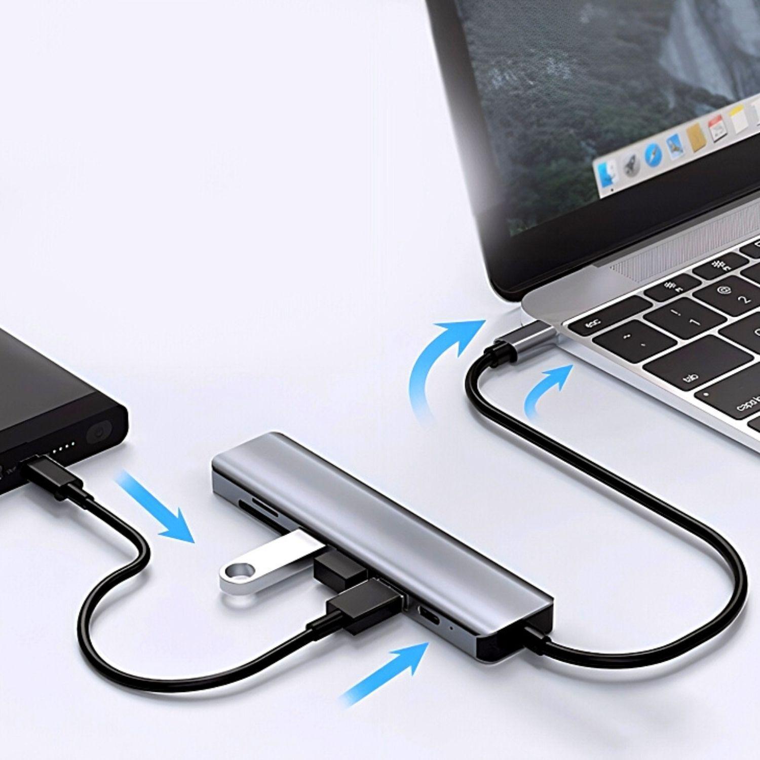 Adaptador 7 en 1 Entrada Tipo C 4K Hdmi Mac Windows-2