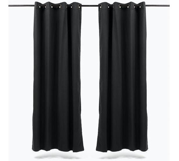 Set Cortina Blackout Térmico 140x220 Cm - Negra-0