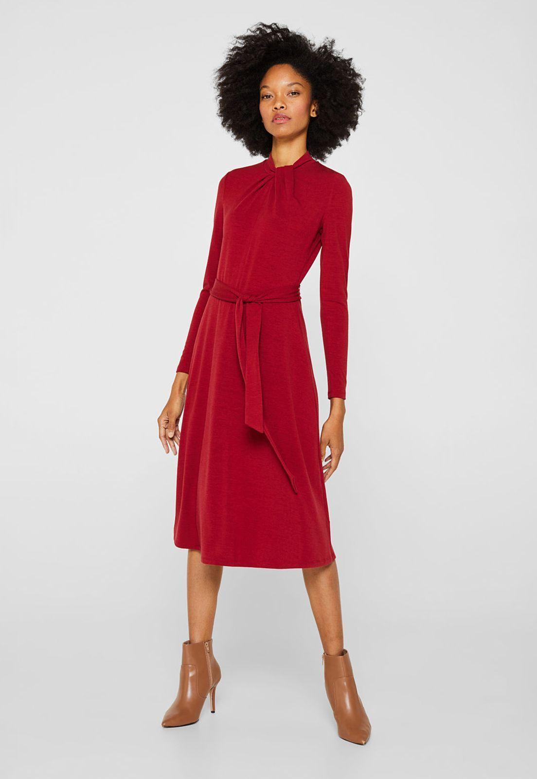 Vestido Midi Con Cinturón Esprit-0