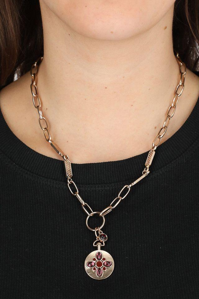 Collar Corto Cruz Dorado Humana-1