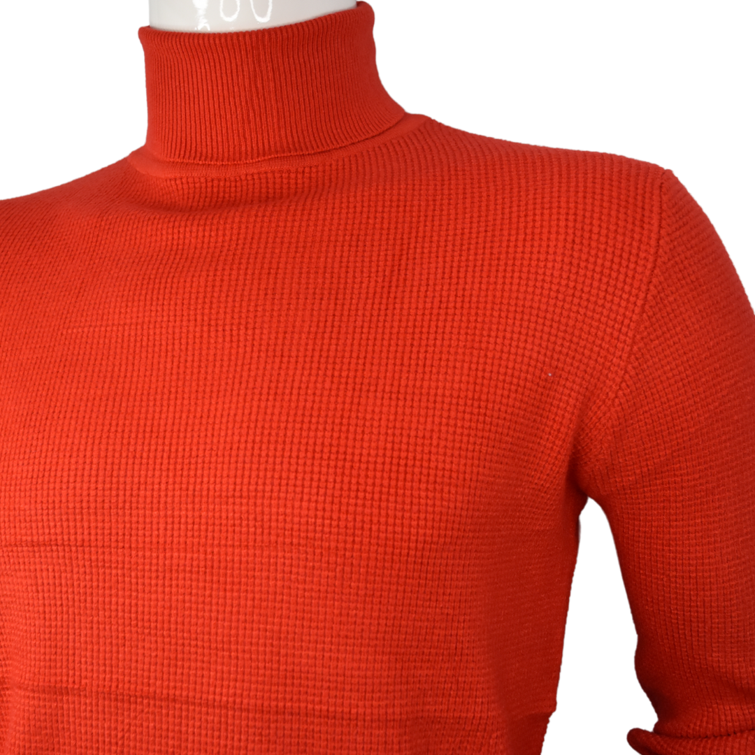 Sweater Hombre Elasticado Cuello Alto Beatle Rojo-1