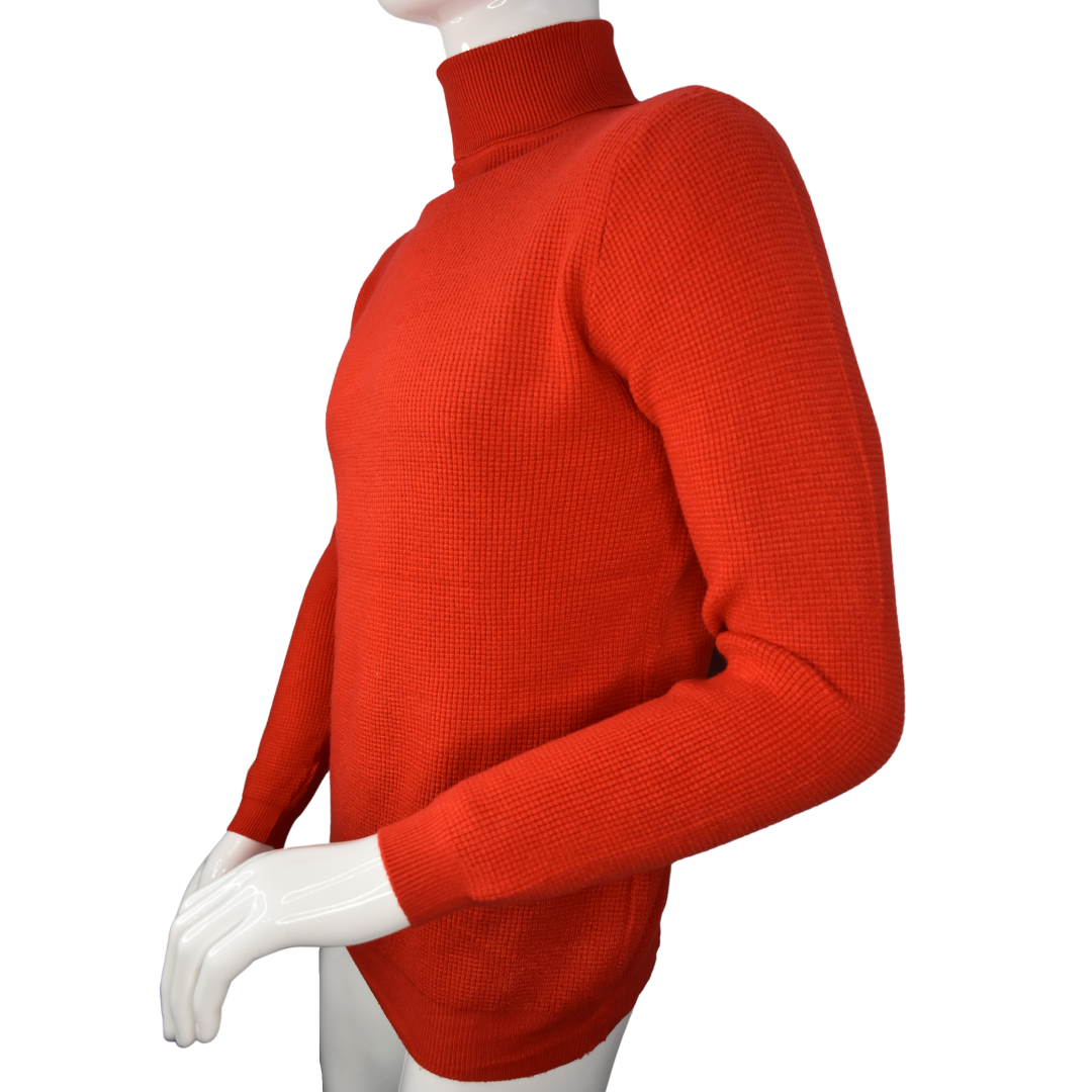 Sweater Hombre Elasticado Cuello Alto Beatle Rojo-6