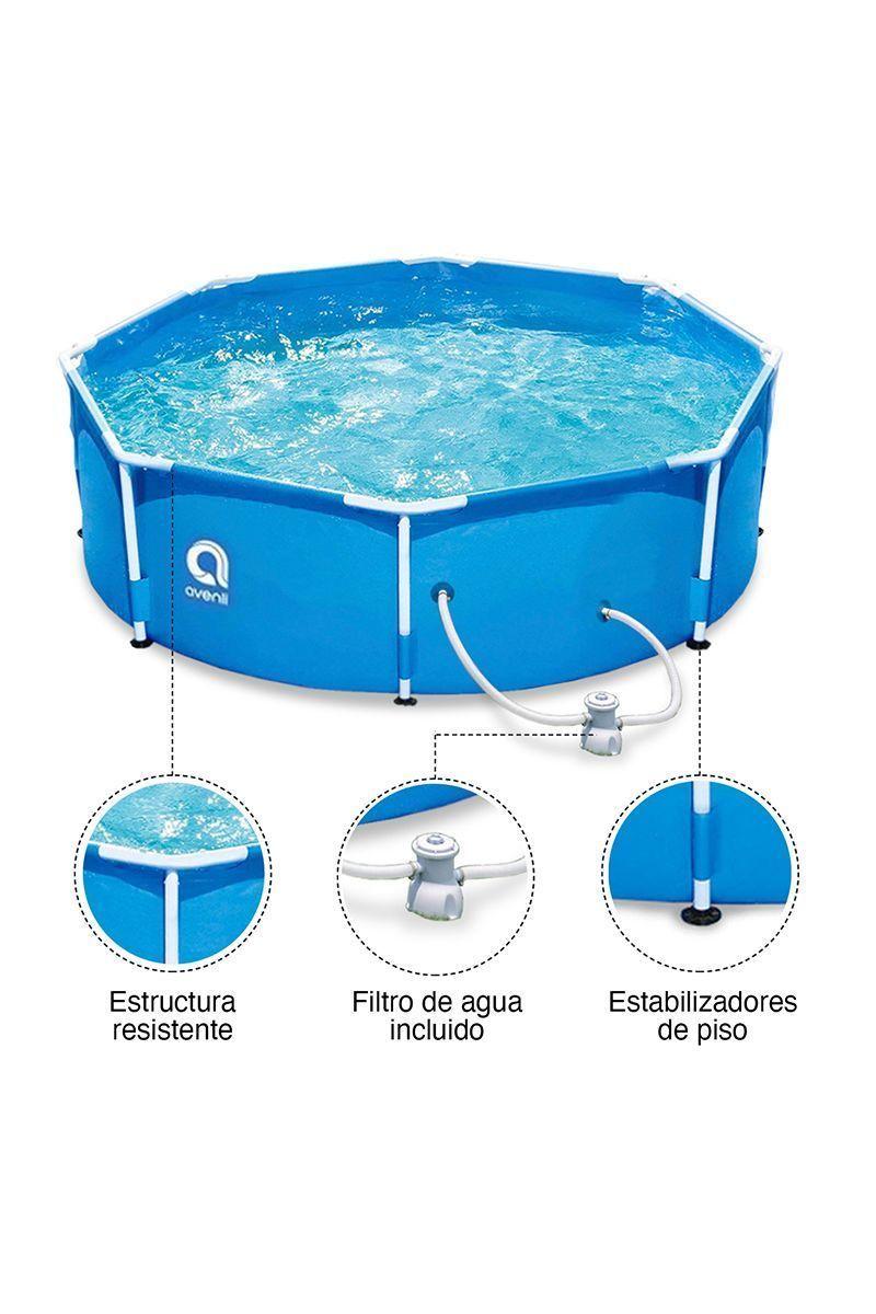 Piscina con Filtro 4383 L 76x300 cm Celeste-3