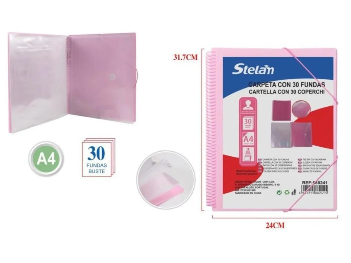 Carpeta Archivador De Documentos 30 Fundas Con Espiral A4-1