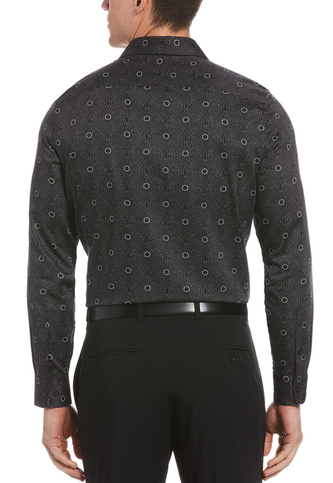 Camisa estampada negra algodón-1