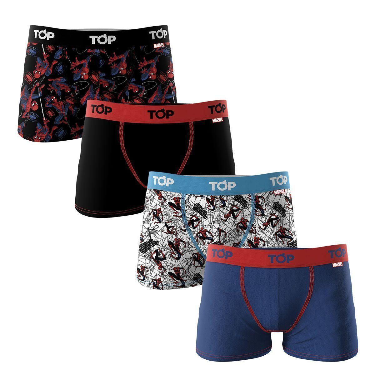  Pack 4 Bóxer Niño Algodón Marvel Top Spider Man C6-0