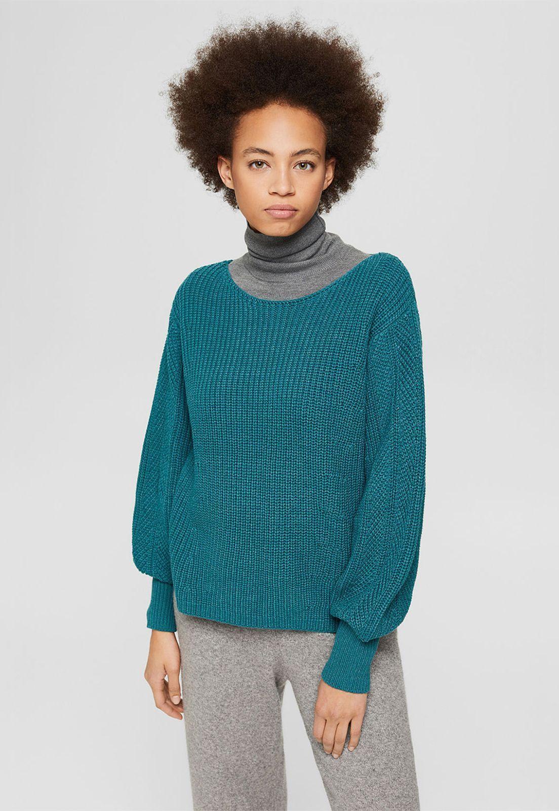 Sweater mujer con mangas abullonadas Esprit-0