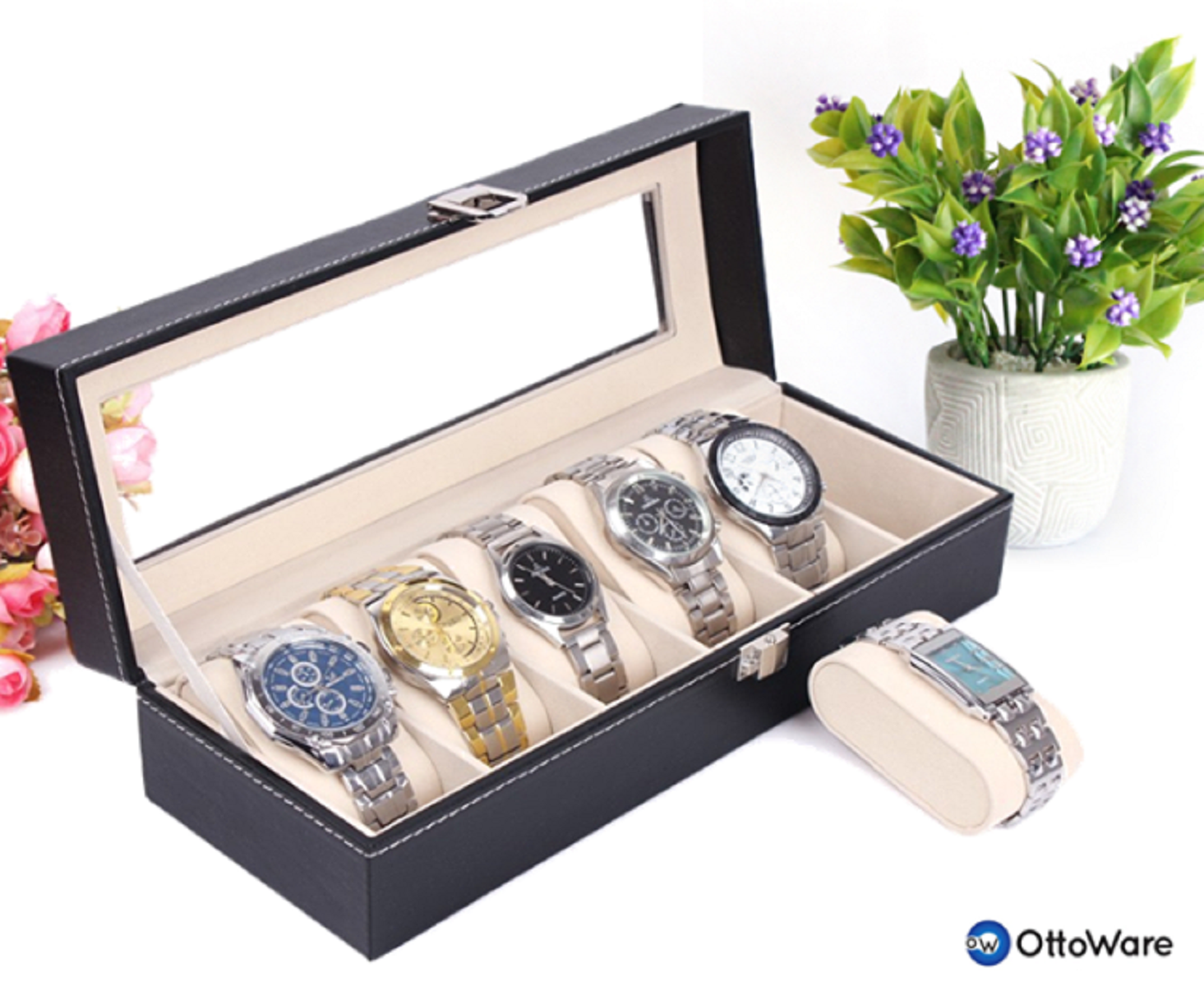 Caja Estuche Para Guardar 6 Relojes Ai81-3