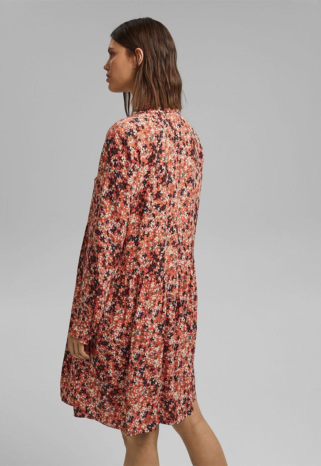 Vestido Mini Manga Larga Estampado Esprit-1