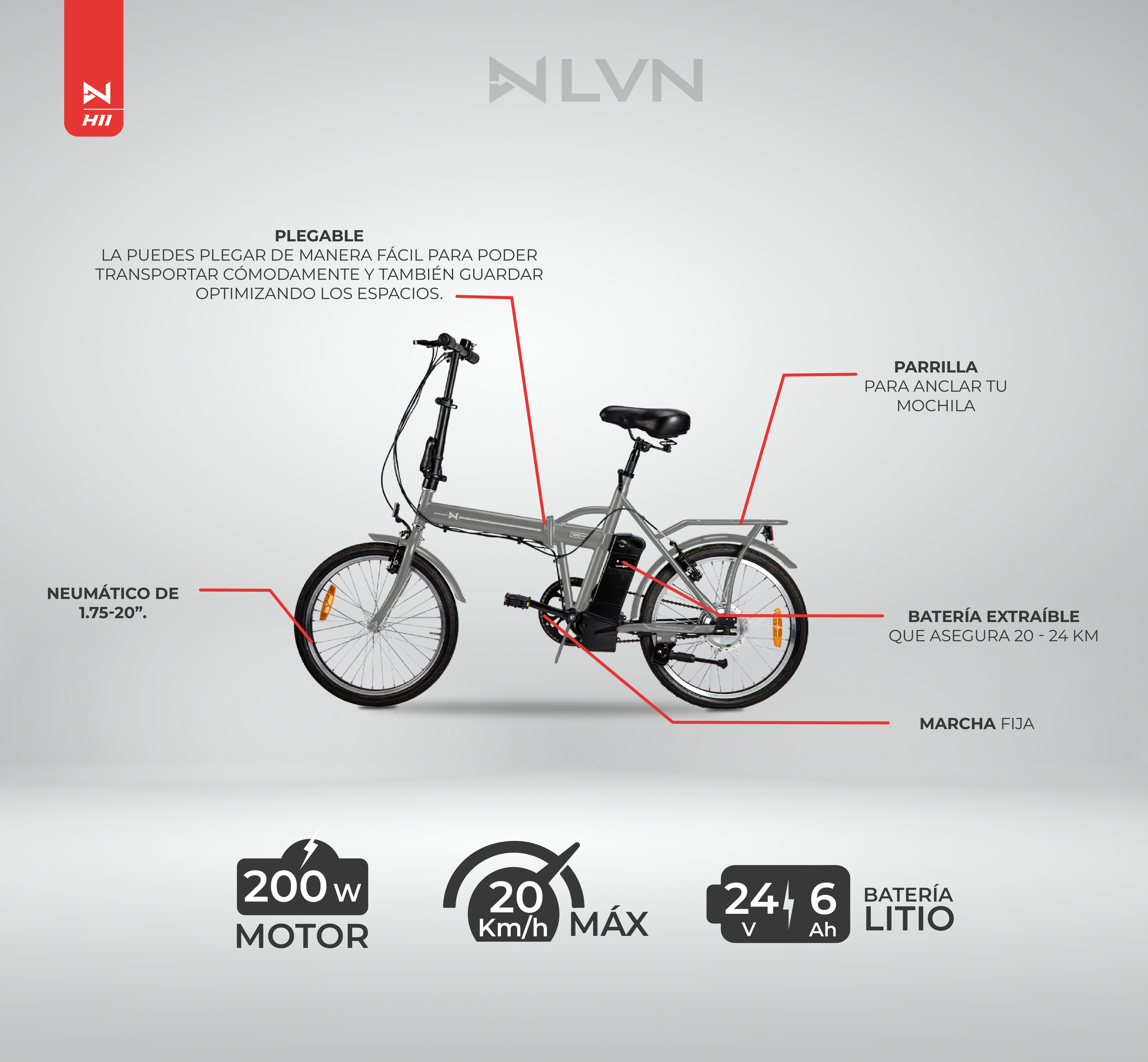 BICICLETA ELÉCTRICA CITY LVN-4