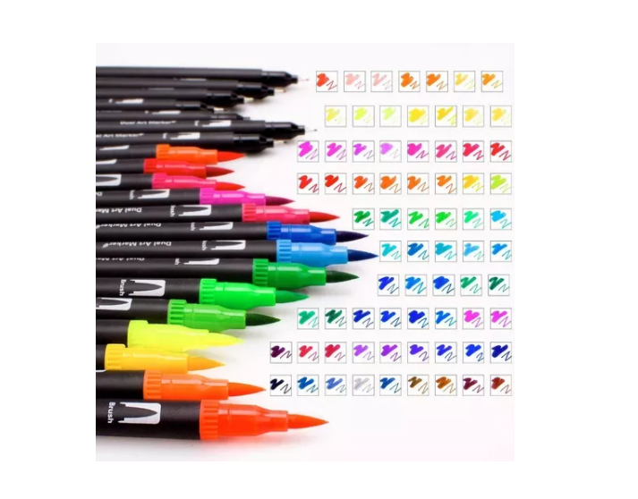 72 Marcadores De Doble Punta Tipo Pincel Colores-5