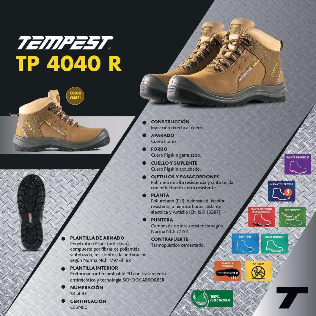 ZAPATO DE SEGURIDAD TIPO BOTIN TEMPEST 4040 R-4