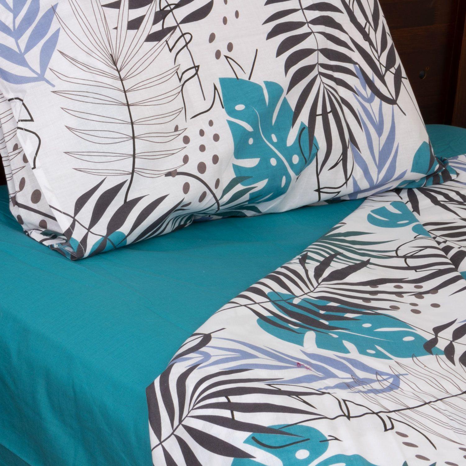 Juego de Sabanas Ramas 2 Turquesa-0