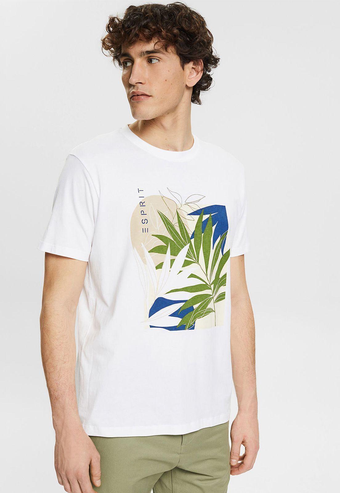 Polera Con Estampado De Plantas Esprit Azul marino-0