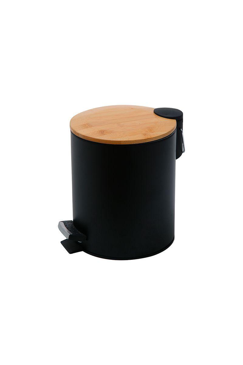 Basurero 3 L Tapa Bambu Negro-0