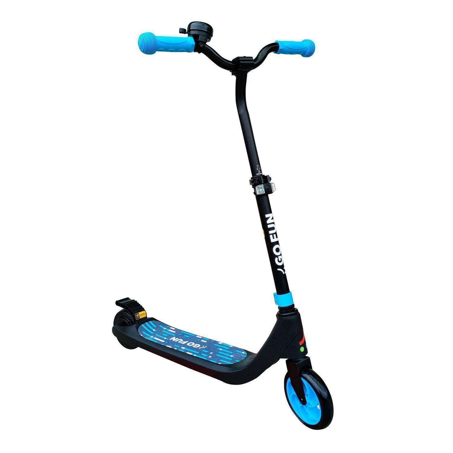 Scooter Eléctrico con Faro y Altura Ajustable Azul-0