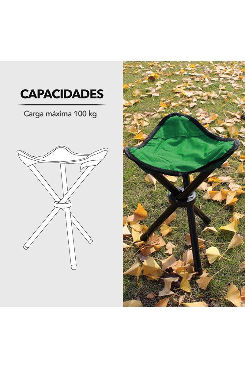 Piso Camping Trípode Plegable Verde-4