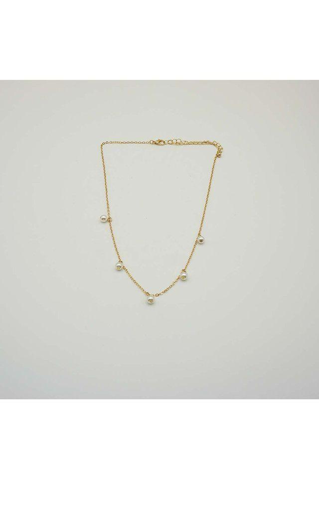 Collar Corto Perla Dorado  i-D-0