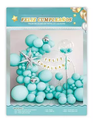 Pack 86 Globos Cumpleaños Globos Feliz Cumpleaños -2