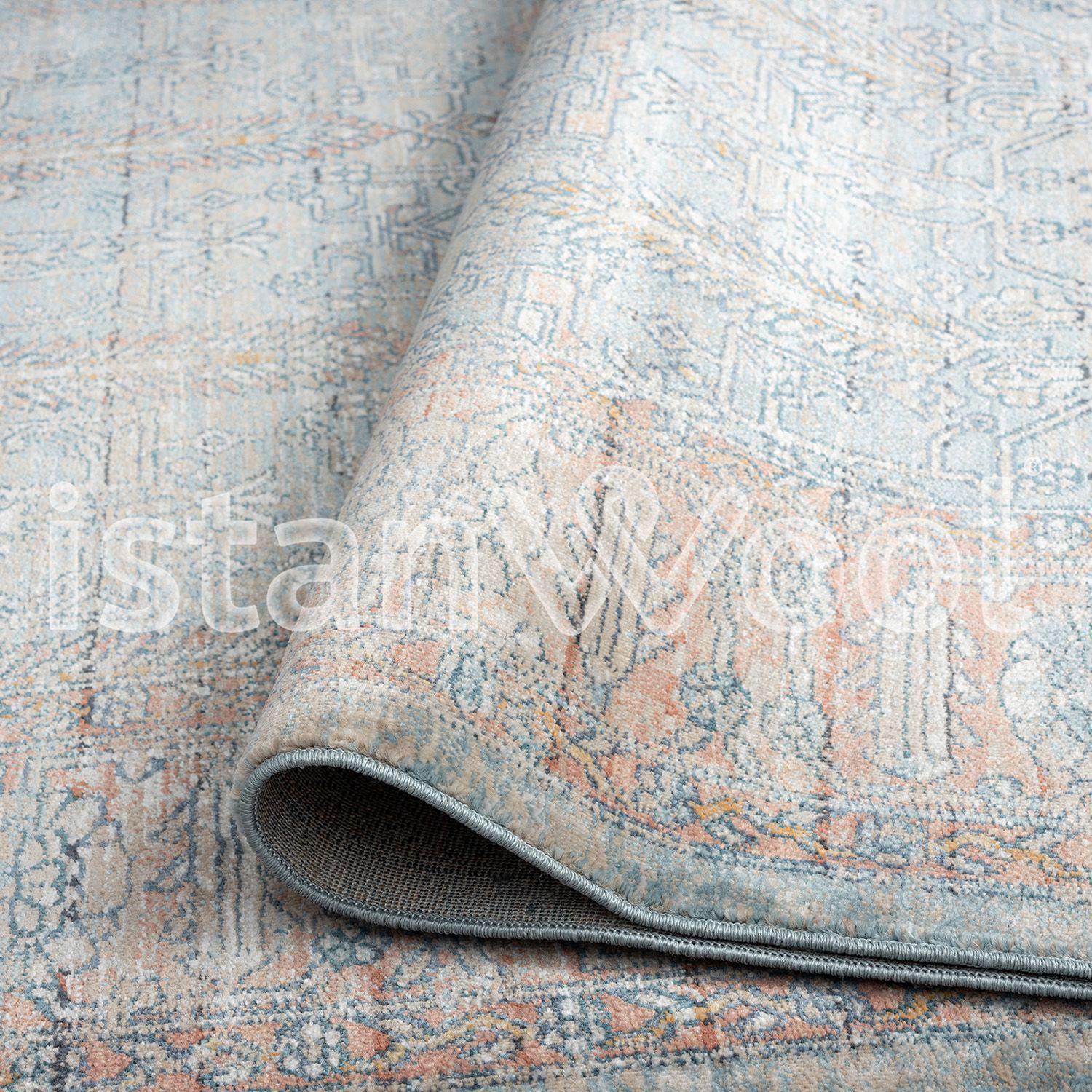 Alfombra Moderna 160x240 cms.Azul y Naranja -2