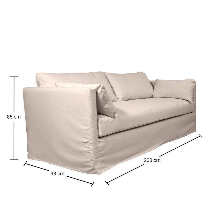 Sofá Quepe Chenille Hueso 3C-3