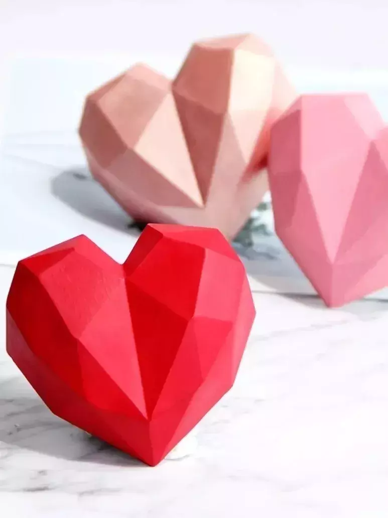 Molde Mini Corazon Diamante Molde Corazón Geometrico 15-4