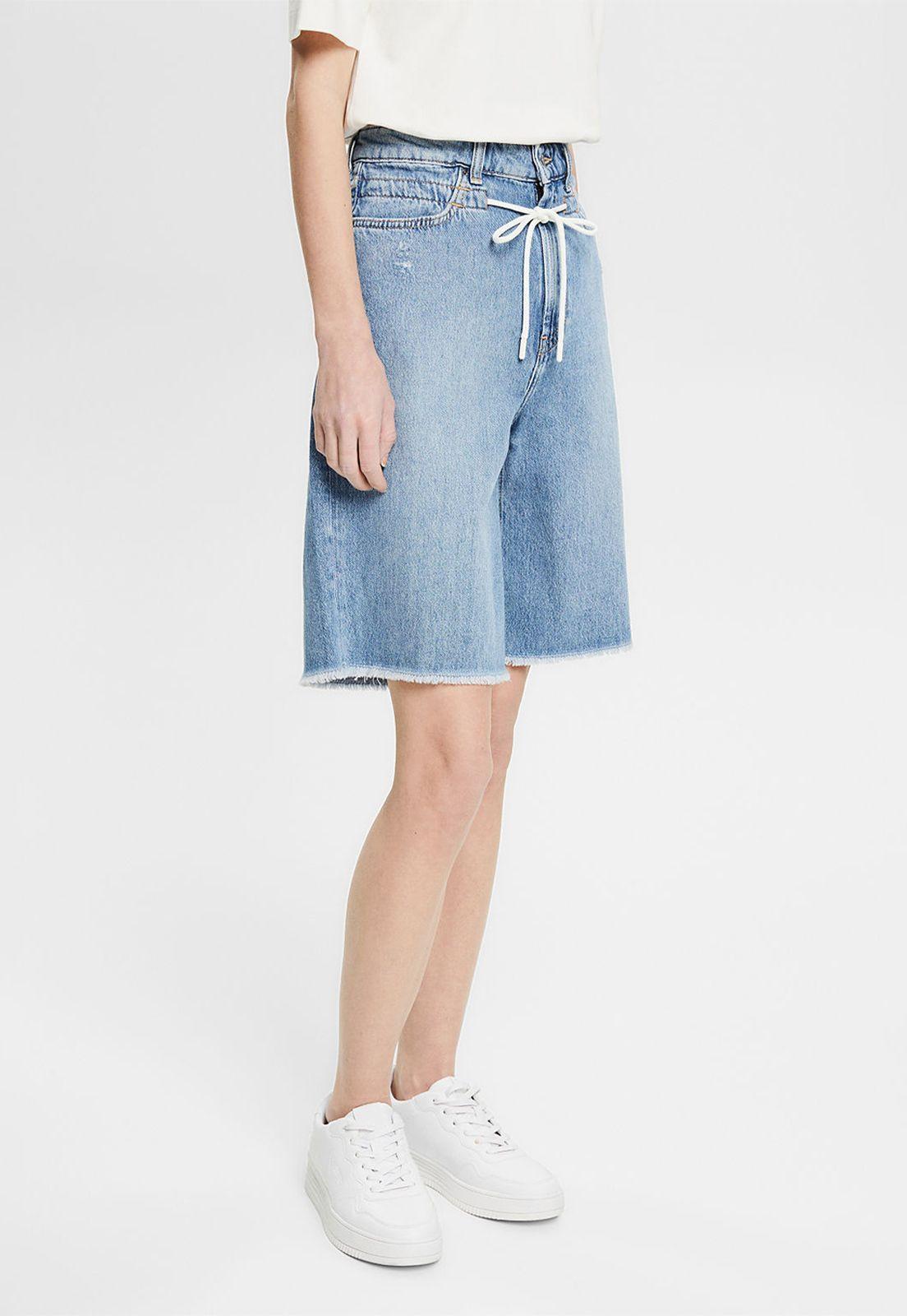 Jeans Cortos Con Cordón Esprit-0