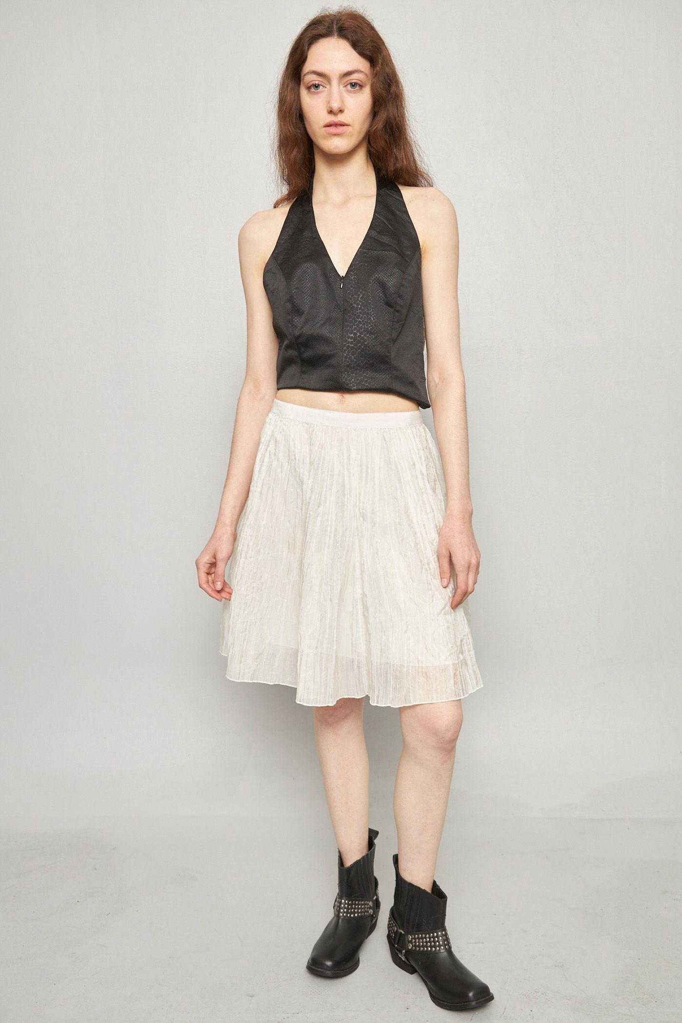 Falda casual reciclado blanco club monaco talla S -4