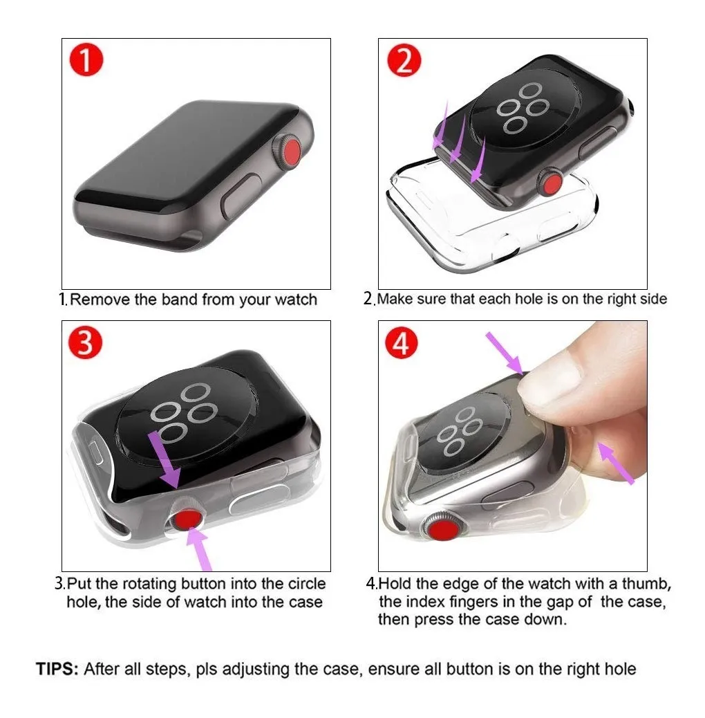Protector Carcasa Para Watch Apple 45mm  / Transparente-2
