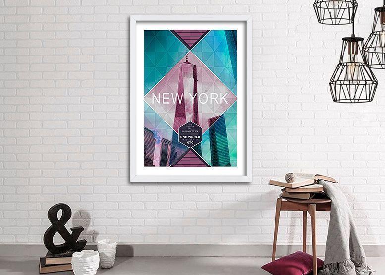 Cuadro 40x30 cm ilustración New york-1