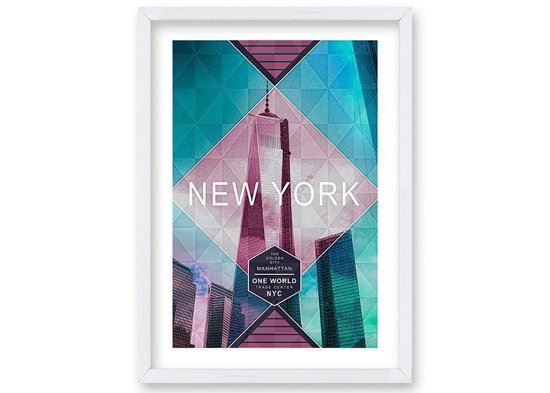 Cuadro 40x30 cm ilustración New york-0